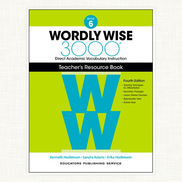 Wordly Wise 3000 4th Ed. Teacher Edition - Book 6